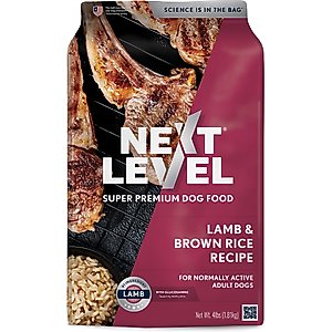 Next Level Super Premium Pet Food Lamb & Brown Rice Recipe Dry Dog Food, 4-lb bag