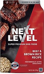 Next Level Super Premium Pet Food Beef & Brown Rice Recipe Dry Dog Food, 4-lb bag
