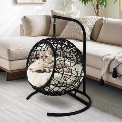 Show full view: Yitahome Rattan Wicker Swing Cat Bed, Black slide 6 of 8