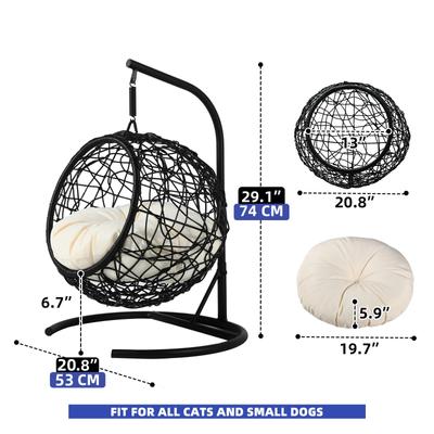 Show full view: Yitahome Rattan Wicker Swing Cat Bed, Black slide 3 of 8