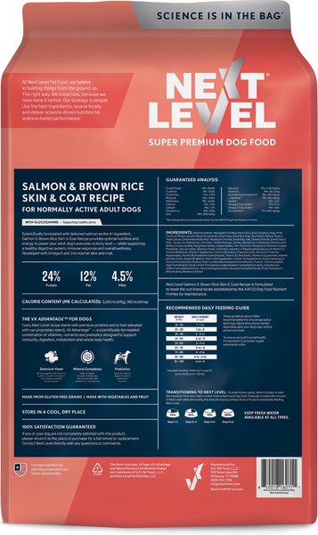 Next Level Super Premium Pet Food Salmon & Brown Rice Skin & Coat Recipe Dry Dog Food