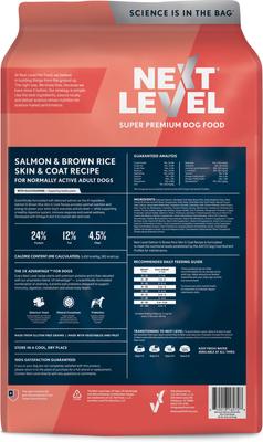 Show full view: Next Level Super Premium Pet Food Salmon & Brown Rice Skin & Coat Recipe Dry Dog Food, 28-lb bag slide 3 of 9