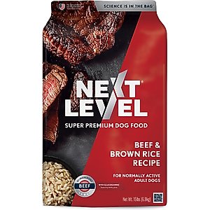 Next Level Super Premium Pet Food Beef & Brown Rice Recipe Dry Dog Food, 15-lb bag