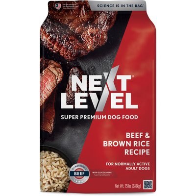 Next Level Super Premium Pet Food Next Level Super Premium Pet Food Beef & Brown Rice Recipe Dry Dog Food, 15-lb bag
