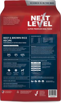 Show full view: Next Level Super Premium Pet Food Beef & Brown Rice Recipe Dry Dog Food, 28-lb bag slide 3 of 9