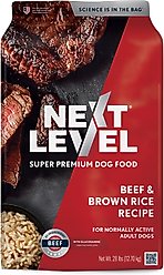 Next Level Super Premium Pet Food Beef & Brown Rice Recipe Dry Dog Food, 28-lb bag