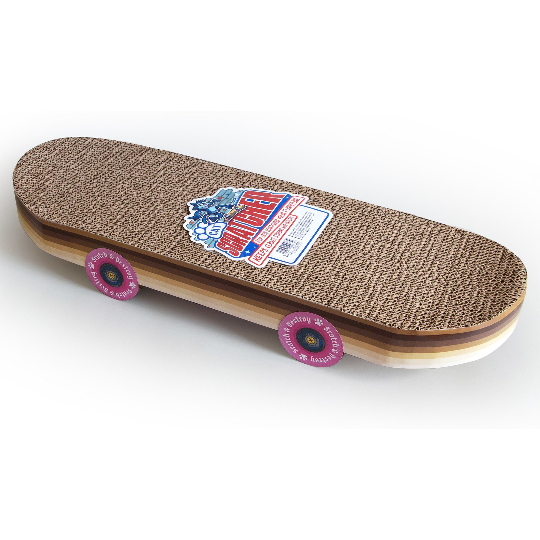 Suck UK Scratch Skateboard Cat Toy