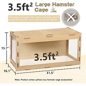 Coziwow Acrylic Window Hamster Cage & Gerbil Habitat, 31.5-in
