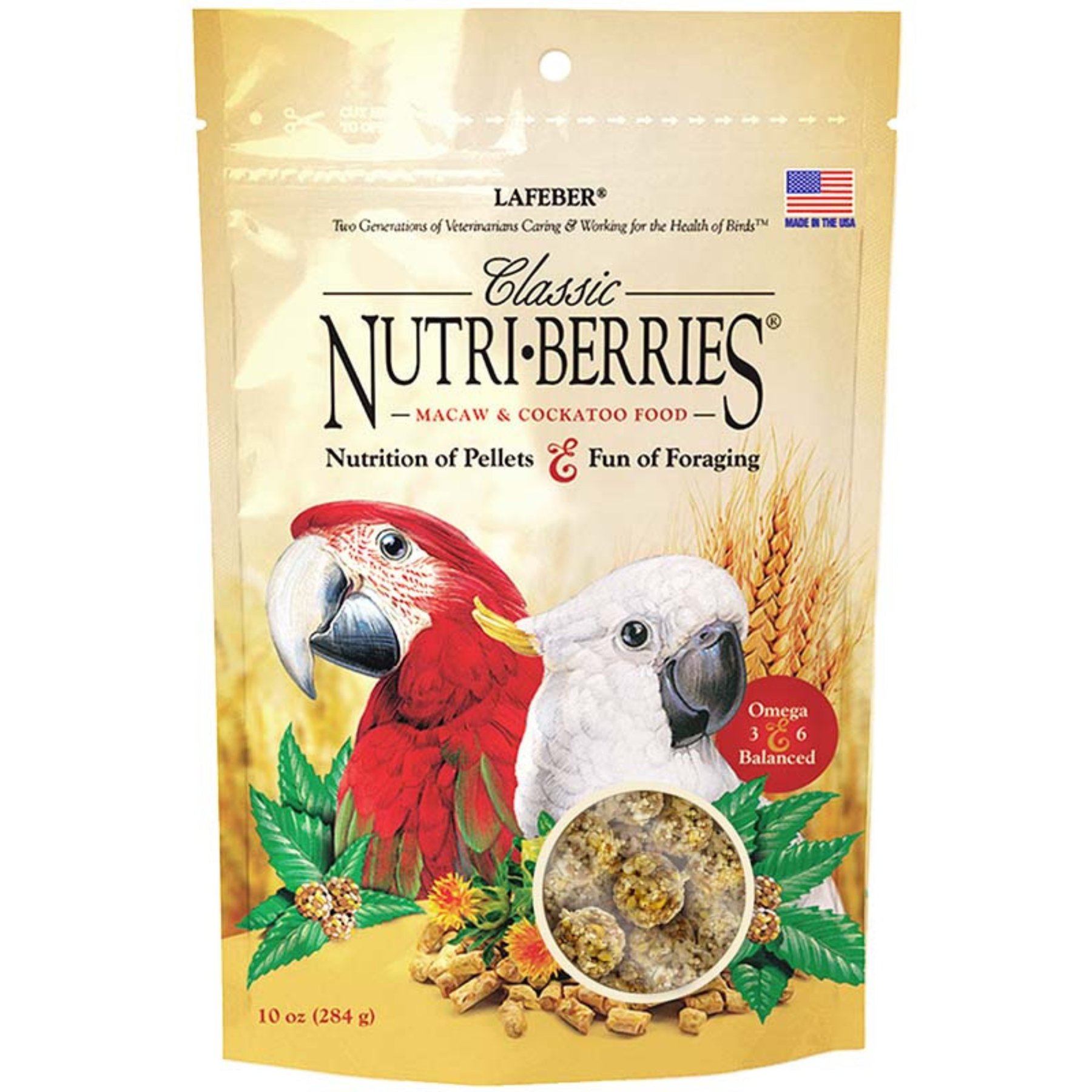 Lafeber Classic Nutri-Berries Macaw & Cockatoo Food, 10-oz bag