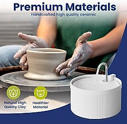 PawsPik Ceramic Serenity Faucet Dog & Cat Water Fountain, White, 9-cup slide 2 of 9