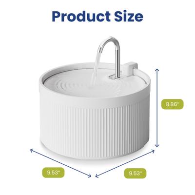 Show full view: PawsPik Ceramic Serenity Faucet Dog & Cat Water Fountain, White, 9-cup slide 9 of 11