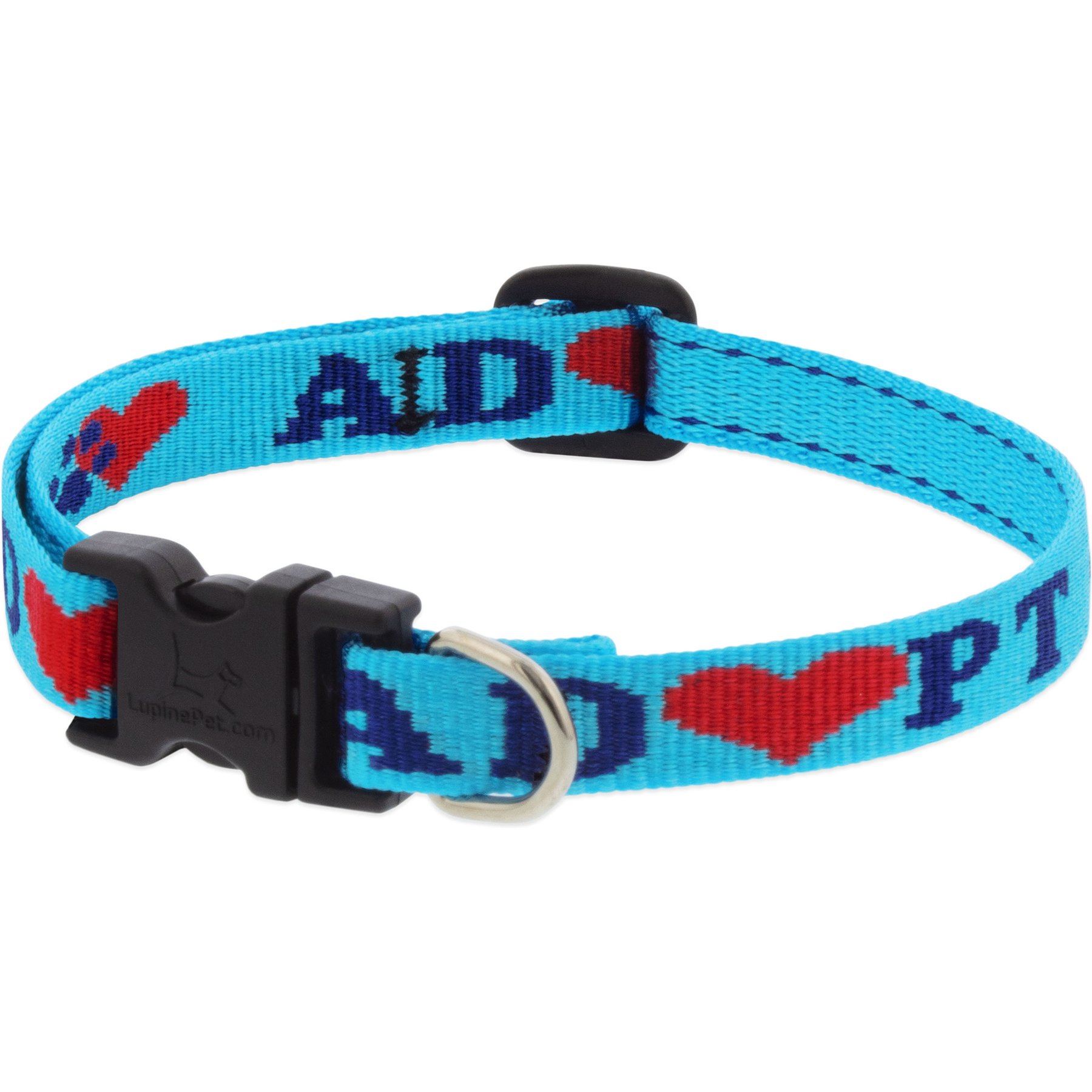 LupinePet Adopt Dog Collar, Small: 10 to 16-in neck, 1/2-in wide