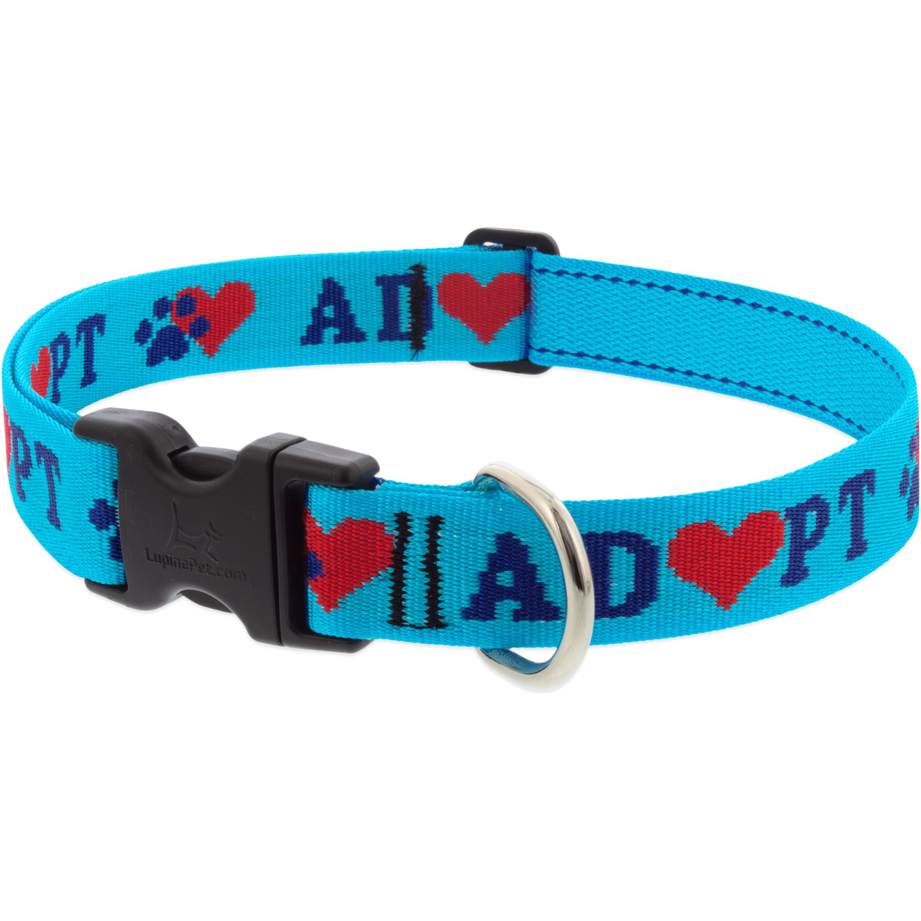 LupinePet Adopt Dog Collar, X-Large: 25 to 31-in neck, 1-in wide