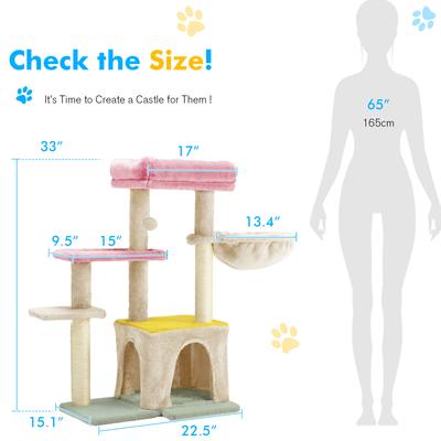 Show full view: PXZEE 33-in Cat Tree & Condo, Colorful slide 2 of 5