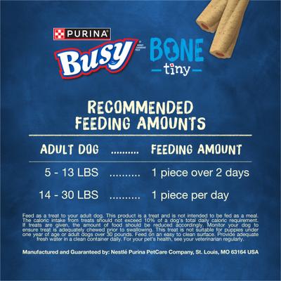 Show full view: Busy Bone Long-Lasting Real Meat Tiny Dog Treat, 60 count slide 10 of 14