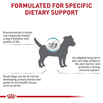 Show full view: Royal Canin Veterinary Diet Skintopic Small Dog Adult Dry Dog Food, 8.8-lb bag slide 5 of 11