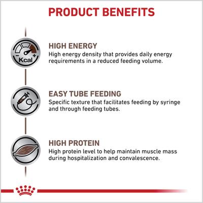 Show full view: Royal Canin Veterinary Diet Recovery Ultra Soft Mousse in Sauce Wet Dog & Cat Food, 5.1-oz can, case of 24 slide 4 of 12
