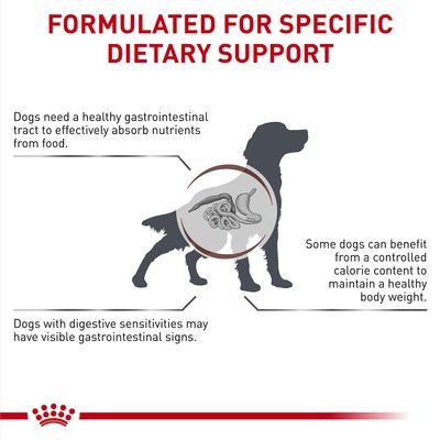 Show full view: Royal Canin Veterinary Diet Adult Gastrointestinal Moderate Calorie Dry Dog Food, 22-lb bag slide 5 of 12