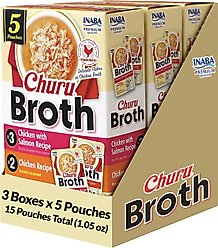 Inaba Churu Broth for Cats Chicken Variety Pack Lickable Cat Treats, 1.05-oz pouch, 15 count