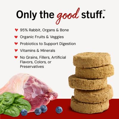 Show full view: Stella & Chewy's Absolutely Rabbit Dinner Patties Freeze-Dried Raw Dog Food, 25-oz bag slide 4 of 14