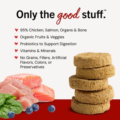 Show full view: Stella & Chewy's Perfectly Puppy Chicken & Salmon Dinner Patties Freeze-Dried Raw Dog Food, 5.5-oz bag slide 4 of 13