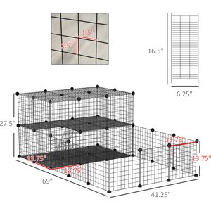 PawHut Metal Wire Small Animal Playpen with Door