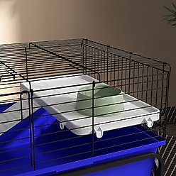 PawHut 39-in 2-Story Small Animal Cage with Stand, Blue slide 2 of 9