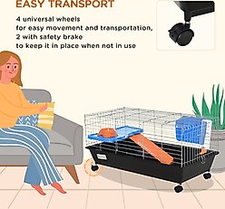 PawHut 35-in Ferret Cage, Black slide 2 of 9