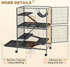 PawHut 50-in 5-Tier Steel Wire Ferret Cage, Gray slide 2 of 9