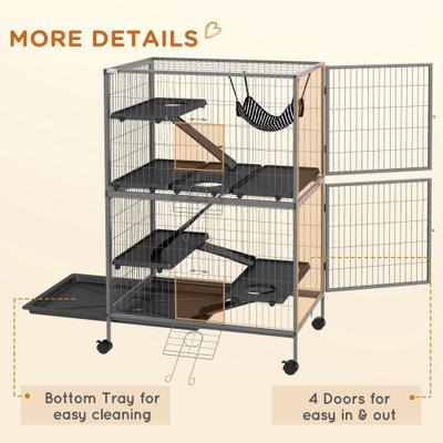 Show full view: PawHut 50-in 5-Tier Steel Wire Ferret Cage, Gray slide 7 of 10