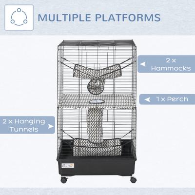 Show full view: PawHut 3 Door Ferret Cage slide 7 of 10