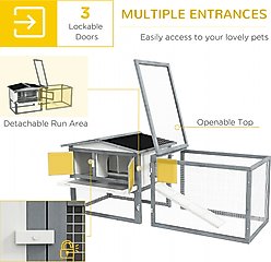 PawHut 61-in Outdoor Rabbit Hutch slide 2 of 9