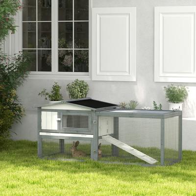 Show full view: PawHut 61-in Outdoor Rabbit Hutch slide 2 of 9