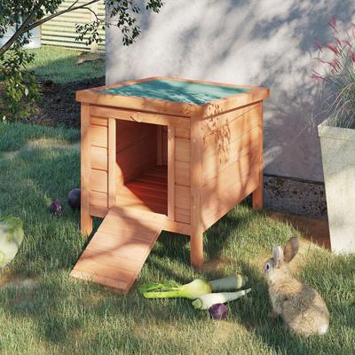 Show full view: PawHut Wooden Rabbit Hutch slide 2 of 9