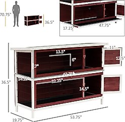 PawHut 54-in 2-Story Indoor/Outdoor Rabbit Hutch slide 2 of 9