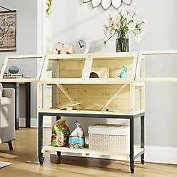 PawHut Wheeled Hamster Cage with Storage Shelf slide 2 of 9