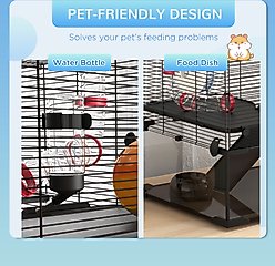 PawHut Deep Glass Bottom Hamster Cage slide 2 of 9