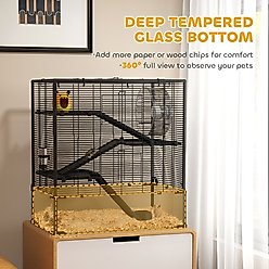 PawHut 4 Tier Deep Glass Bottom Hamster Cage slide 2 of 9
