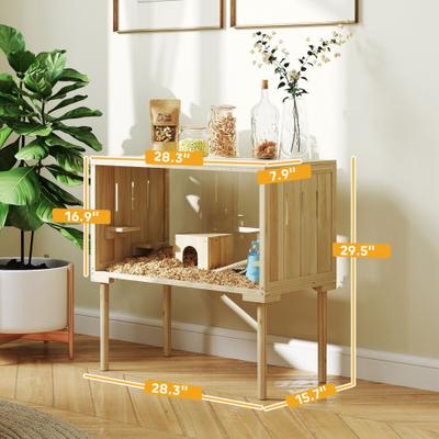 Show full view: PawHut Wooden Hamster Cage with Legs slide 3 of 10