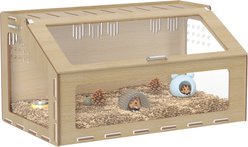 PawHut Oak with Acrylic Window Hamster Cage