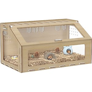 PawHut Oak with Acrylic Window Hamster Cage