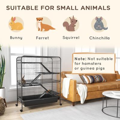Show full view: PawHut 53.5-in 5-Level Metal Small Animal Cage slide 4 of 9