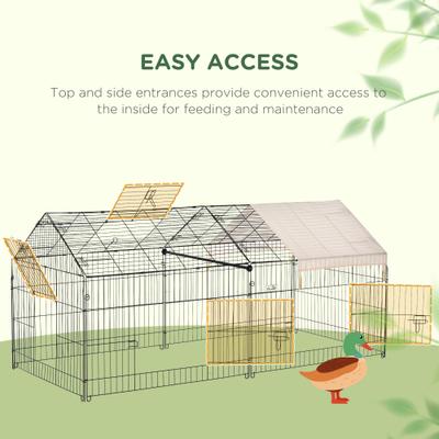 Show full view: PawHut Outdoor Metal Playpen Small Animal Cage, Beige slide 5 of 9