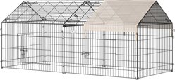 PawHut Outdoor Metal Playpen Small Animal Cage, Beige