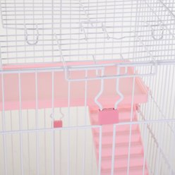 PawHut 32-in 4-Level Ferret Cage with Universal Lockable Wheels, Pink slide 2 of 9