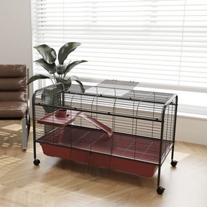 PawHut 48-in Small Pet Cage with Wheels
