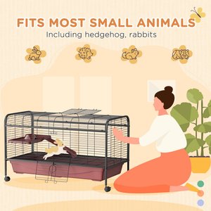PawHut 48-in Small Pet Cage with Wheels