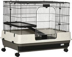 PawHut 2-Level Small Animal Cage with Wheels