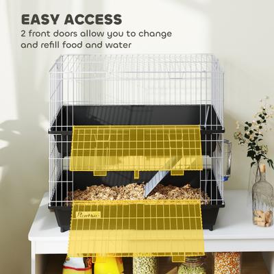 Show full view: PawHut 2-Tier Small Animal Cage, Black slide 4 of 9