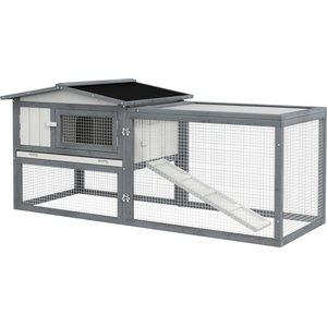 Yaheetech Rolling Rabbit Cage on Wheel, Gray